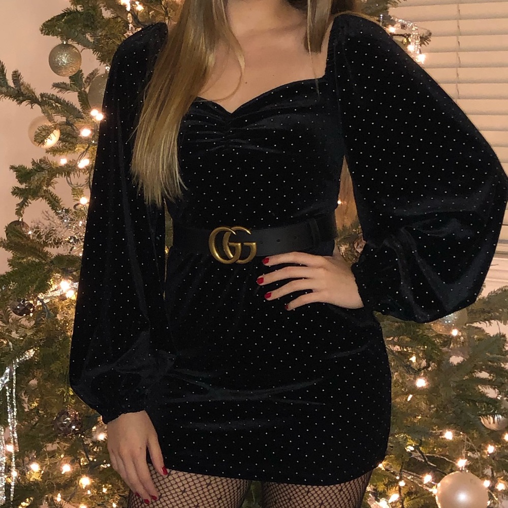 Black Velvet Mini Dress